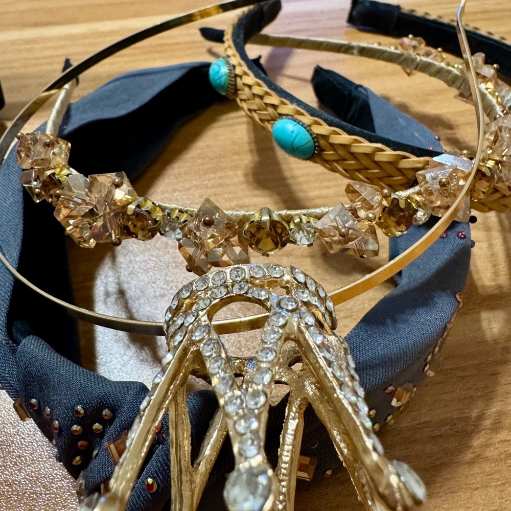 ***Not for sale *** Gold and Black Embellished Headbands (all four)